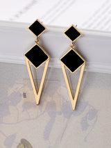 Diamond-Shaped Enamel Earrings — view 4