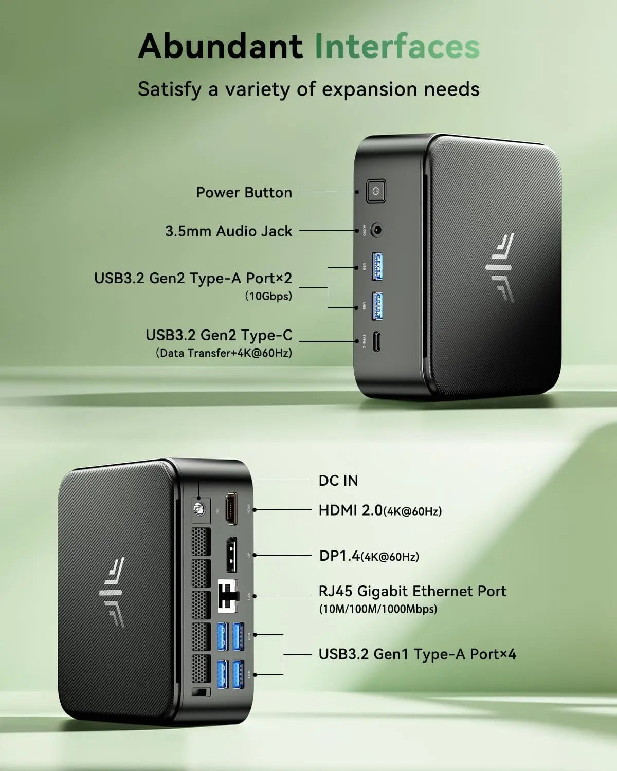 Mini PC with AMD Ryzen7 7735HS/7730U 32GB 512GB SSD AMD Mini PC computer Gaming PC  Support 4K HDMI DP Type-C WiF