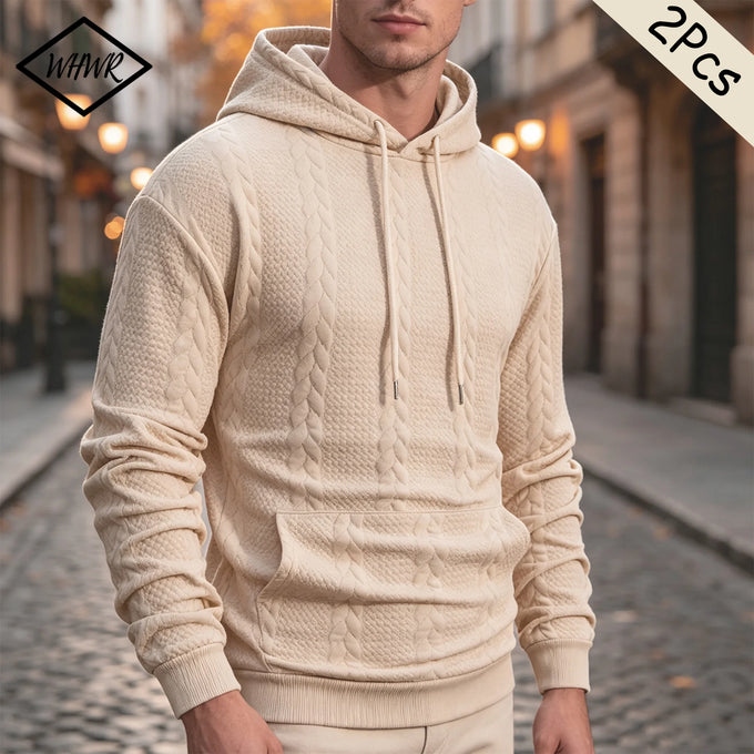 Men's Cable-Textured Fleece Hoodie — product image
