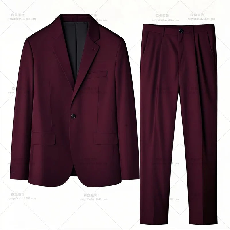 High-quality Men's Fashionable Spring-autumn Formal Dress, Best Man Suit, Suit Set for Men, Two-piece Set for Work
