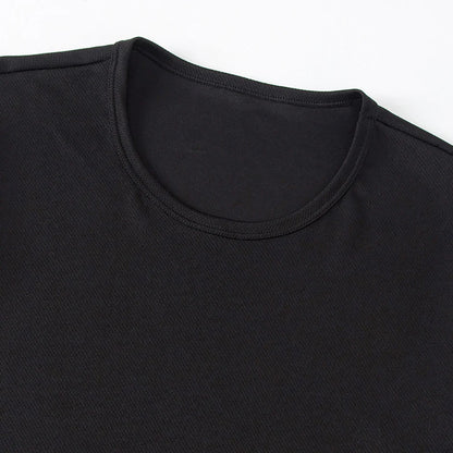 2/4/6Piece Four Seasons Men's Solid Color Round Neck Short Sleeve Top With Printed Cuffs Youth Sports And Leisure T-shirt trendy