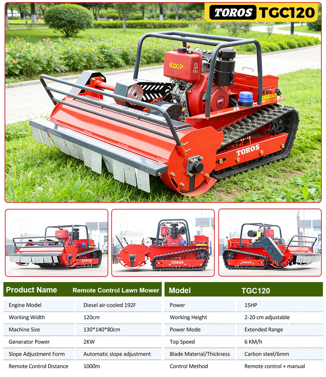 Grassland Green Trimming Lawn Mower CE EPA Mower Remote Customized Tracked Mulcher Multifunction Made in China