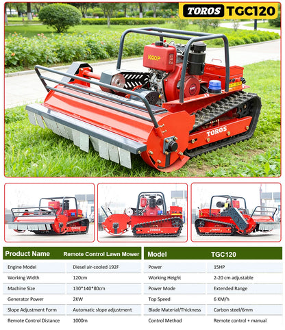 Grassland Green Trimming Lawn Mower CE EPA Mower Remote Customized Tracked Mulcher Multifunction Made in China