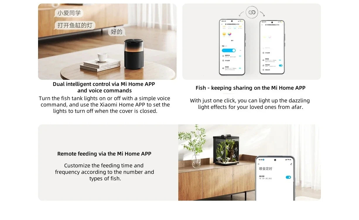 Xiaomi Mijia Smart Desktop Aquarium 10L Smart Fish Tank App Control Feeding Pro Filtration Mi Home Compatible No Assembly CN