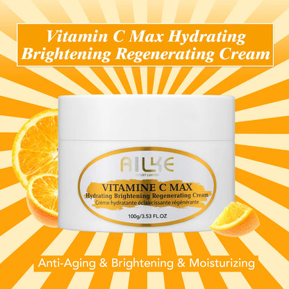 AILKE Lightening Body Cream, With Vitamin C, Hyaluronic Acid, Shea Butter, Reduce Black Spots, Even Skin Tone, Hydration Lotion