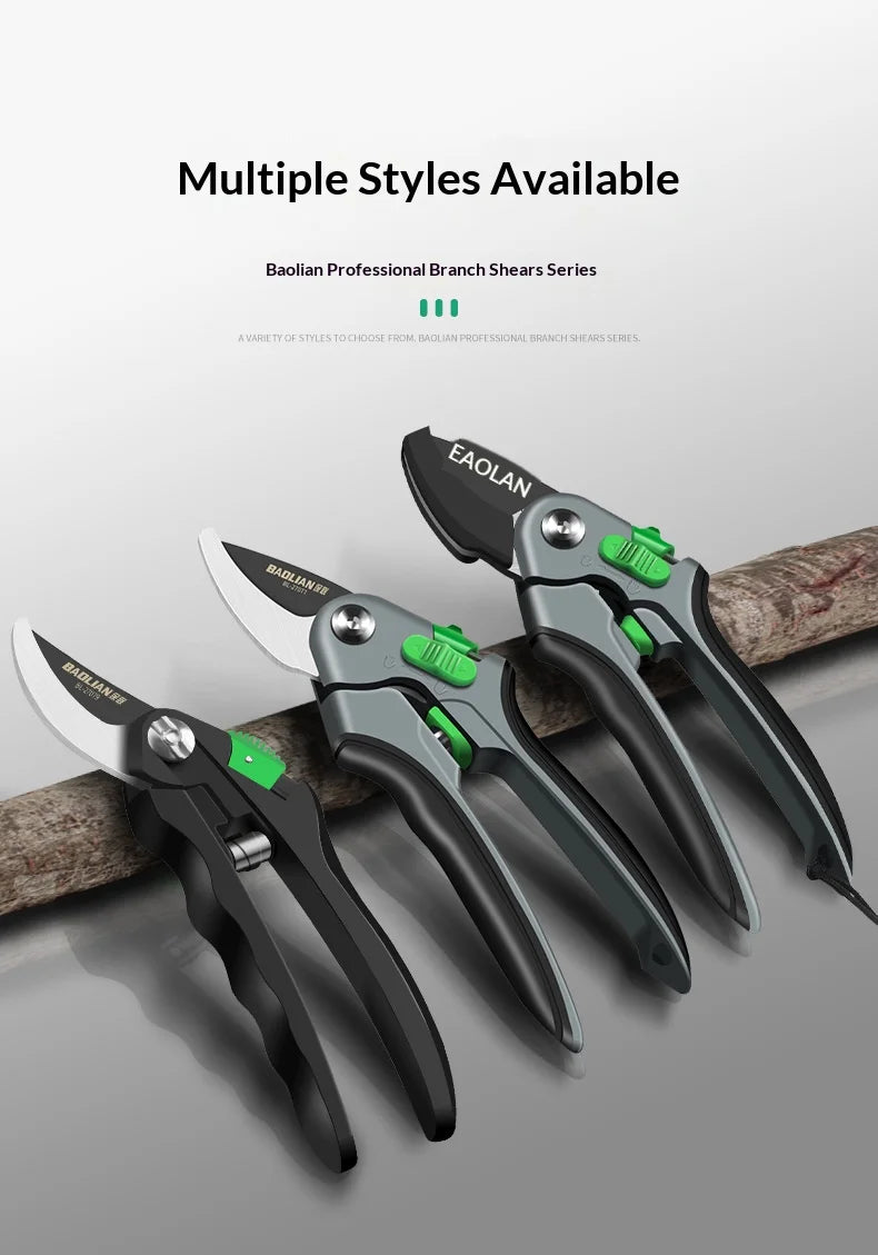 Plant Trim Pruner Cut Horticulture Secateur Shrub Garden Scissor Set Branch Shear Orchard Pruning Shears Tools