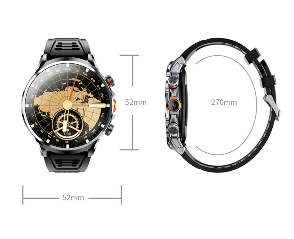 5G/4G Smart Watch 1.95 inch AMOLED 1880mah Battery 16GB+256GB RAM 800W Camera GPS WIFI Google APP Download Heart Rate Smartwatch
