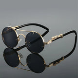 Vintage Round Double-Bridge Sunglasses — view 8