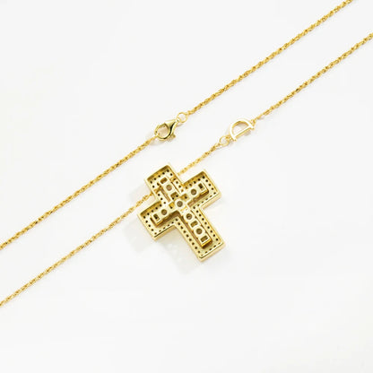 ANDYWEN 925 Sterling Silve Big Double Cross Pendant Long Chain Neckalce 2021 Korea Women High Quality D Twist Chain Jewelry Gift