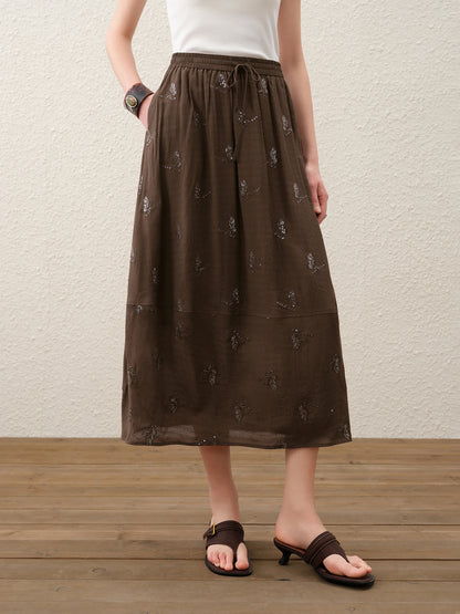FSLE【Premium Series】Fashionable Embroidered Sleeveless Top and Tulip Skirt Elastic Waist Retro Women 2026 Summer New Arrival Set