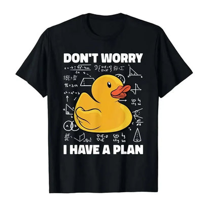 Cute Duck Print T-shirts Summer Women Men Casual Fashion Funny High Street Loose Tops Crew Neck Short Sleeve Cotton T-shirts