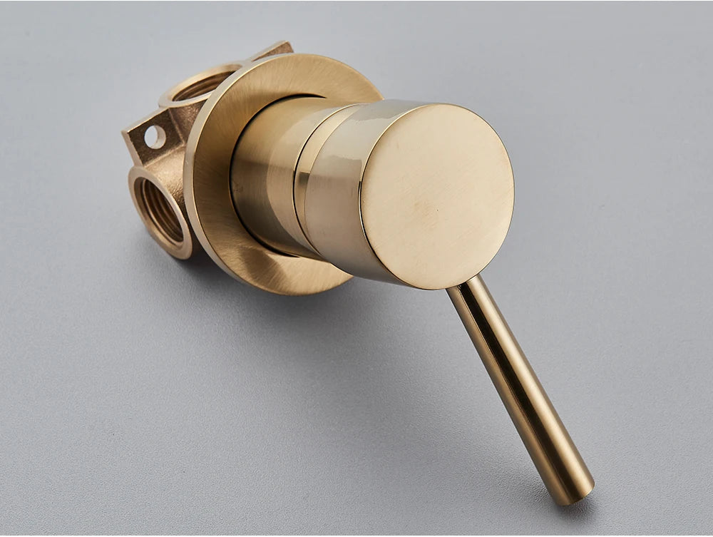 Brushed Gold Handheld Shower Bathroom Shower Faucet Hot & Cold Water Tap Brass Shower Holder 1.5M Hose Brass Shower Valve