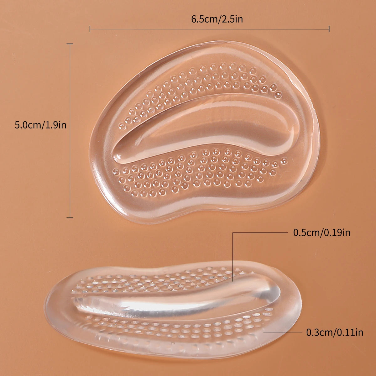 Thickened Half A yard Pad High Heels Insole Forefoot Pad Silicone Forefoot Pad Ladies Sandal Anti-skid Pad Anti-pain