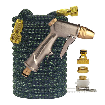 High Pressure Garden Water Hose Expandable Magic Flexible 2.5-30 Meters Sesame Granules Pipe Garden Farm Irrigation Car Wash Gun