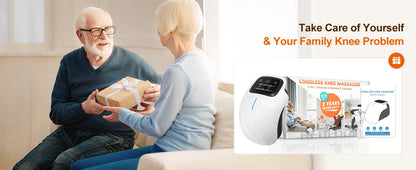 Cordless Knee Massager with Heat,Relax Knee Massage Helps Joint Stiff and Discomfort,3 Levels Heat & Vibration 10 Min Auto Off