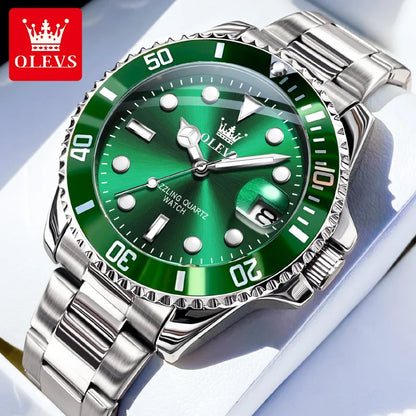 OLEVS Watches 5885 Mens Watch Original High Quality Quartz Watch Waterproof Luminous Calendar  Watches For Men Box Gifts Reloj