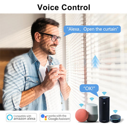 LoraTap WiFi Curtains Blinds Roller Shutter Switch Backlight Tuya Smart Life App Remote Control Google Home Alexa Voice
