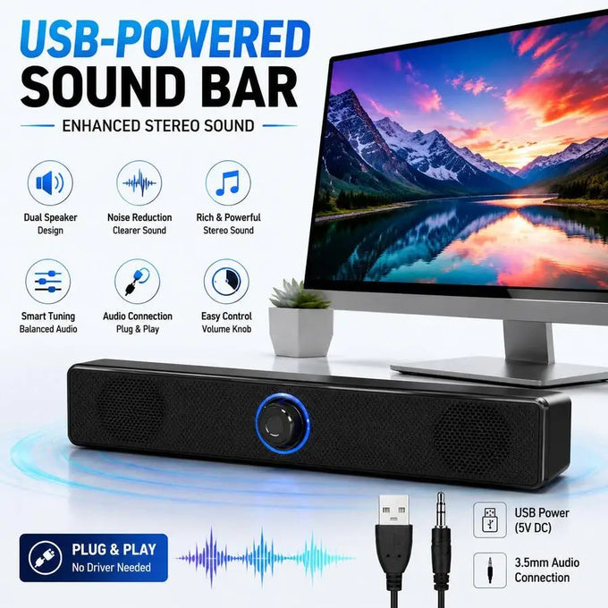 USB Desktop Speaker Bar — product image