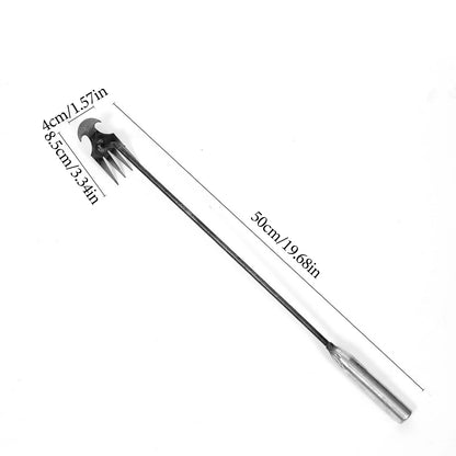 2 In 1 Garden Rake Manual WSeed Grass Rooting Tool Puller Shovel 4 Teeth Weeding Removal Hand Gardening Loose Soil Tool Weeder