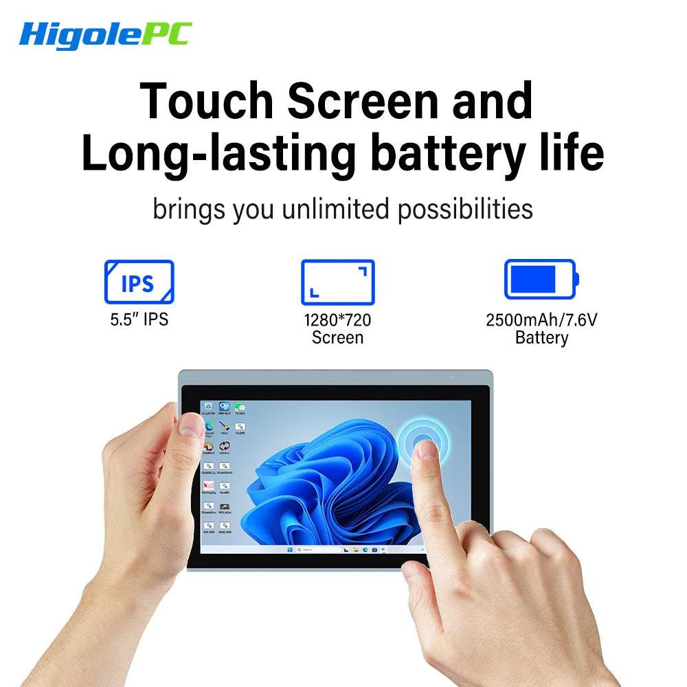 Industrial Higole Gole 2 Pro 5.5" Mini Computer Intel Win11 8/16GB RAM 4K for AI/Automation/Education Portable PC