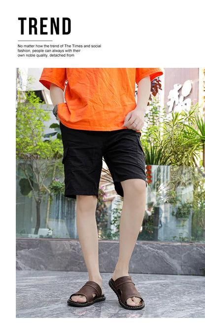 2025 Mens Slippers Summer Casual Shoes Beach Sandals Outdoor Slides Walking Comfort Leather Luxury Designer Fashion Lightweight