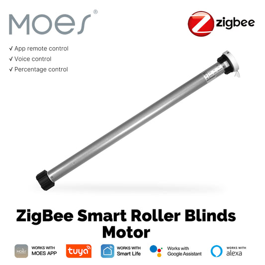 MOES Tuya Automatic Smart Zigbee Roller Shade Blinds Motor for 38mm Tube Remote Control work with Smart Life Alexa Google Home