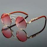Vintage Round Double-Bridge Sunglasses — view 9