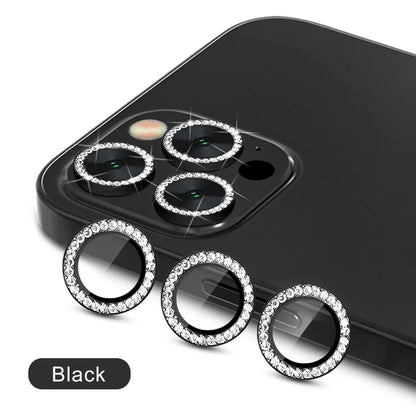 9D Diamond Lens Protector For iPhone 17 Pro Max Air Camera Tempered Glass Compatible with iPhone 14 15 16 Pro Max Ring Cover Cas