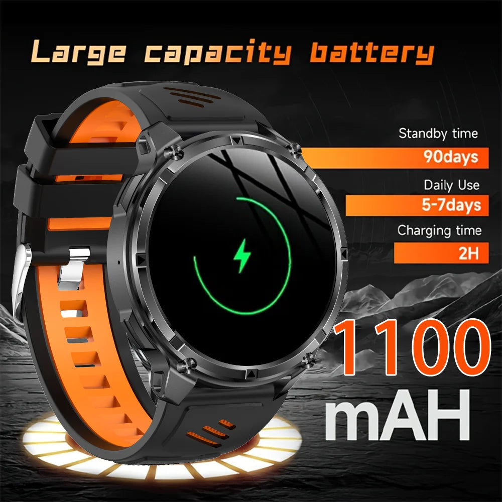 2026 T-Rex3 Ultra 1100mAh Battery 170+Sport Fitness LED Flashlight IP68 Waterproof Bluetooth call GPS track Smartwatch Compass