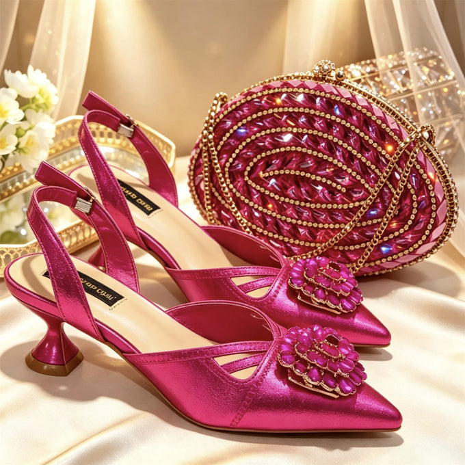 Glitter Slingback Heels & Matching Bag Set — product image