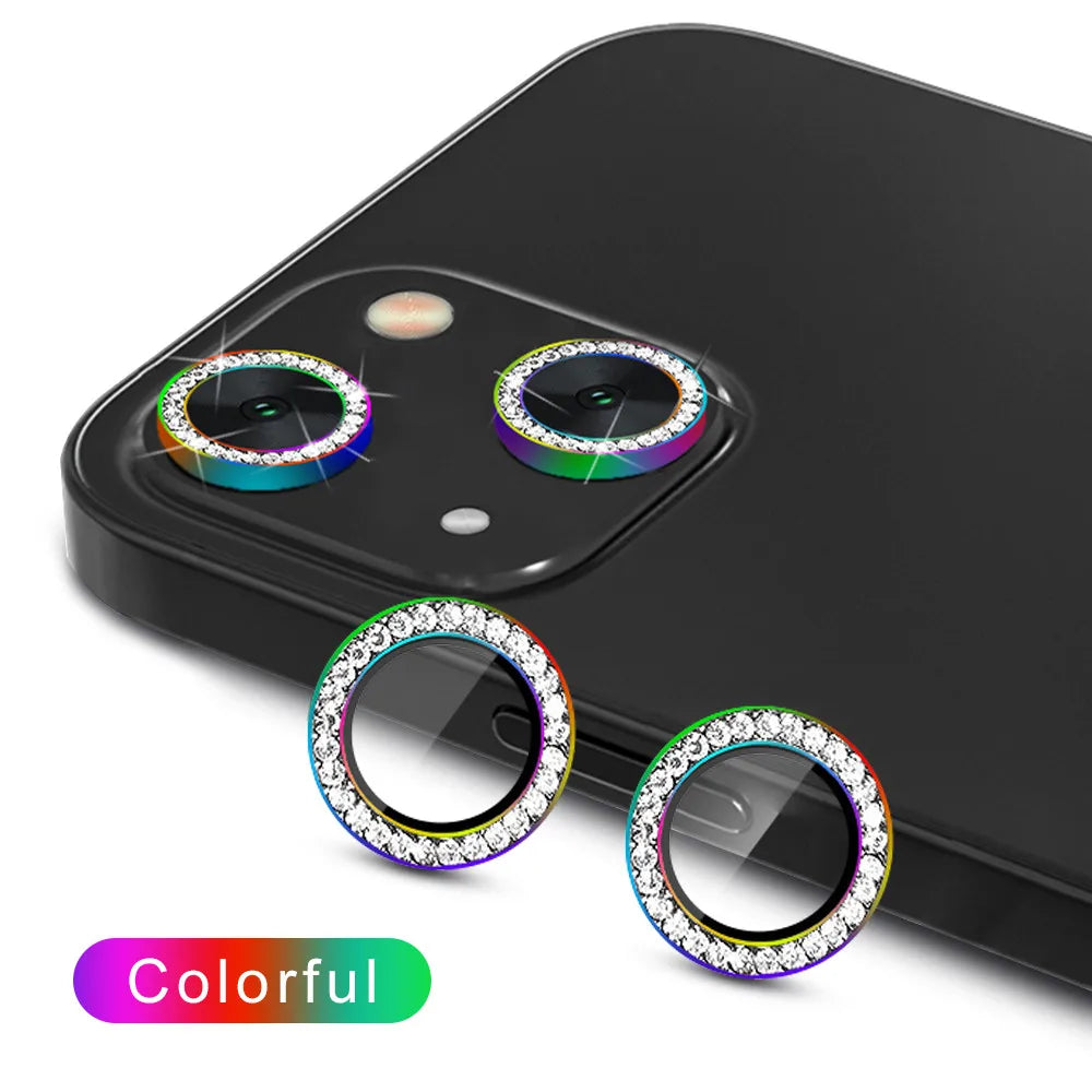 9D Diamond Lens Protector For iPhone 17 Pro Max Air Camera Tempered Glass Compatible with iPhone 14 15 16 Pro Max Ring Cover Cas