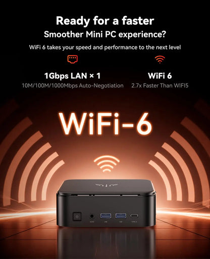 AMD Ryzen 7 7735HS Mini PC, 16GB LPDDR5 512GB NVMe SSD Triple 4K Display Mini Computer WiFi 6 BT 5.2 Preinstalled Windows 11 Pro