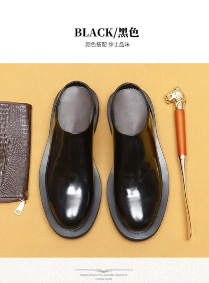 Luxury Men's Slippers Genuine Leather Loafers Men Moccasins Casual Non-slip Man Shoes Italian Summer Fashion Half Shoes for Men