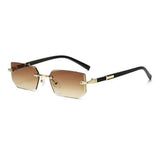 Rimless Rectangle Sunglasses Set — view 7