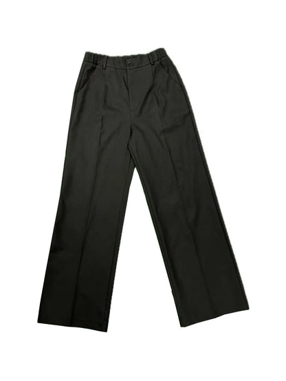 Women's High-Waisted Straight-Leg Trousers Formal Office Trousers Slim-Fit Cut Classic Solid-Colour Suit Trousers