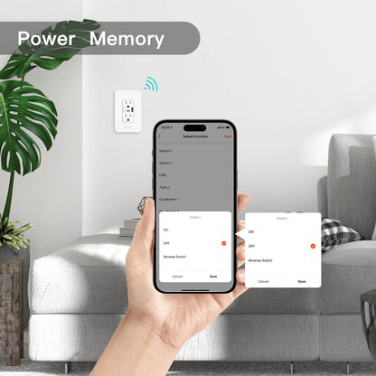 WiFi Smart Power Wall Socket with Type C And USB Dual Outlet Plug Power Outlets Support Alexa Google Home