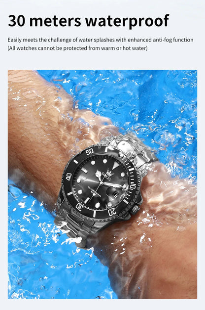 OLEVS Watches 5885 Mens Watch Original High Quality Quartz Watch Waterproof Luminous Calendar  Watches For Men Box Gifts Reloj