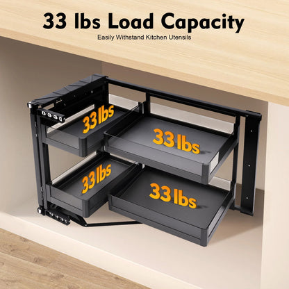 Blind Corner Cabinet Pull Out For 14 Inch Organizer Kitchen Corner Cabinet Pull Out 2 Tiers Swing Tray