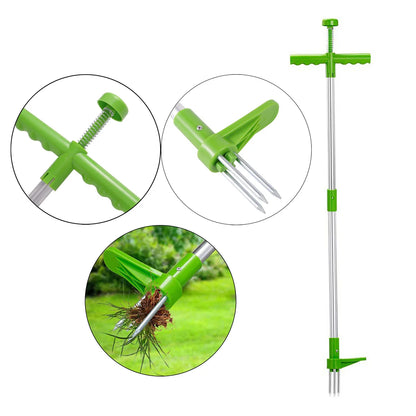 105cm Long Handle Weed Remover Portable Garden Lawn Grass Plant Flower Root Remover Outdoor Yard Aluminum Stand Up Weed Puller