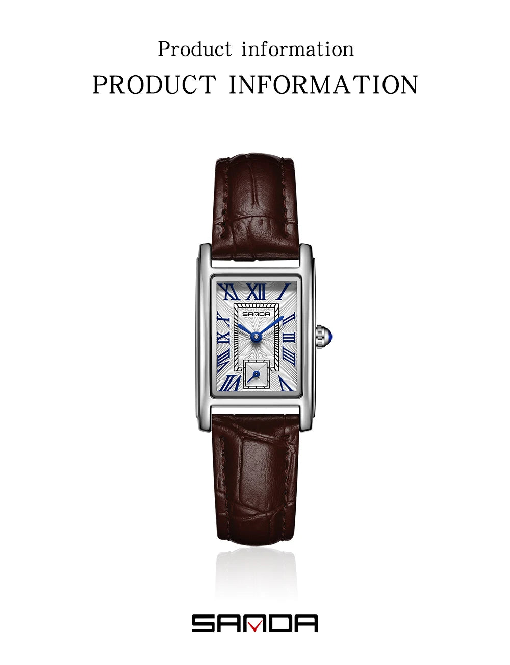 SANDA Top Fashion 1116 Women's Watch Elegant Design Rectangular Dial Waterproof Quartz Movement Business Women's Quartz Watch