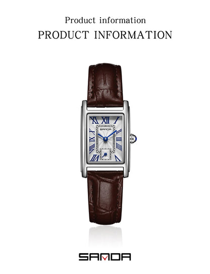 SANDA Top Fashion 1116 Women's Watch Elegant Design Rectangular Dial Waterproof Quartz Movement Business Women's Quartz Watch
