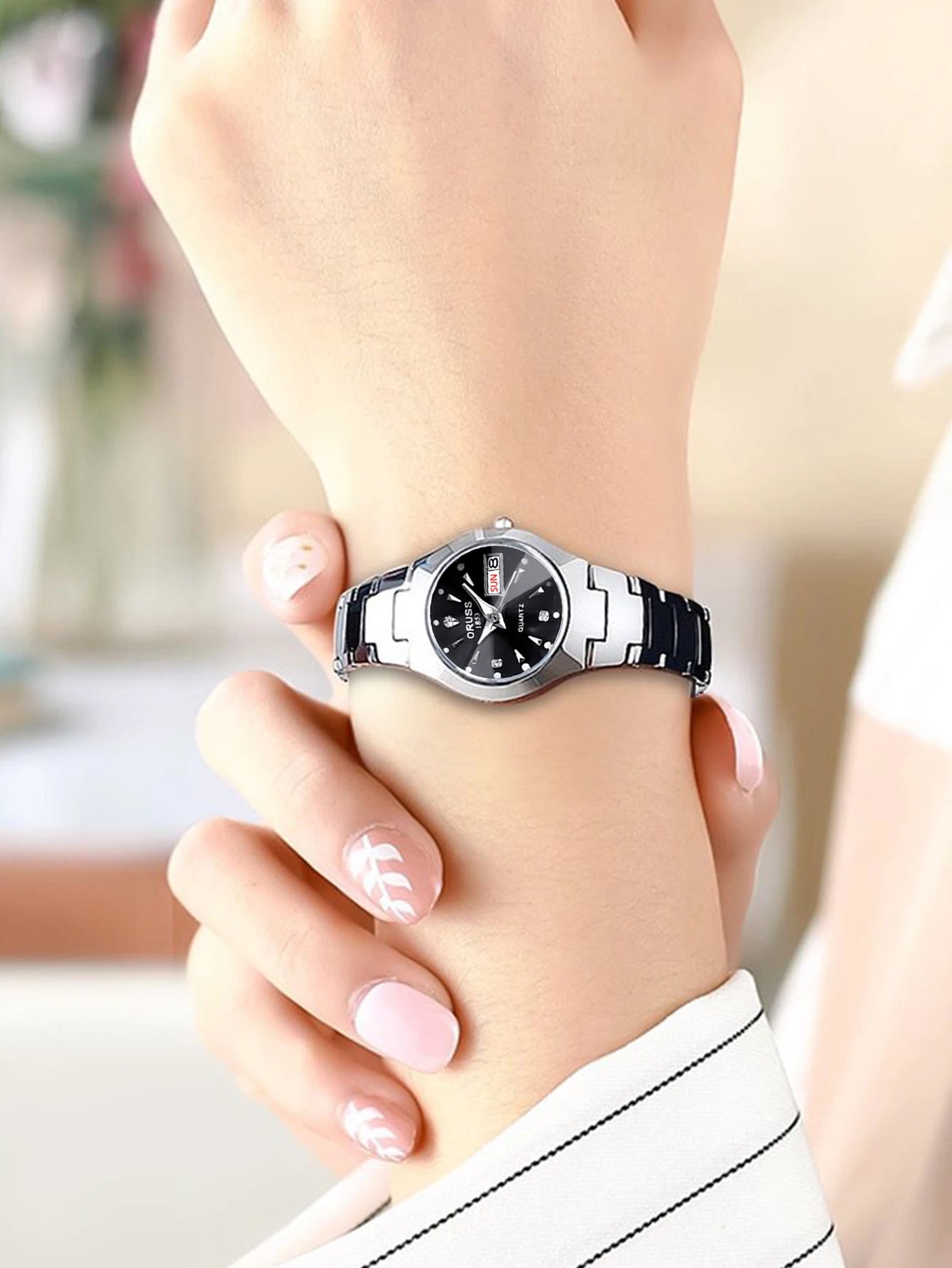 ORUSS Hot Brand Ladies' Watch High Quality Stainless Steel  Waterproof Luminous Pointer Week Calendar Eleganc Women Quartz Watch