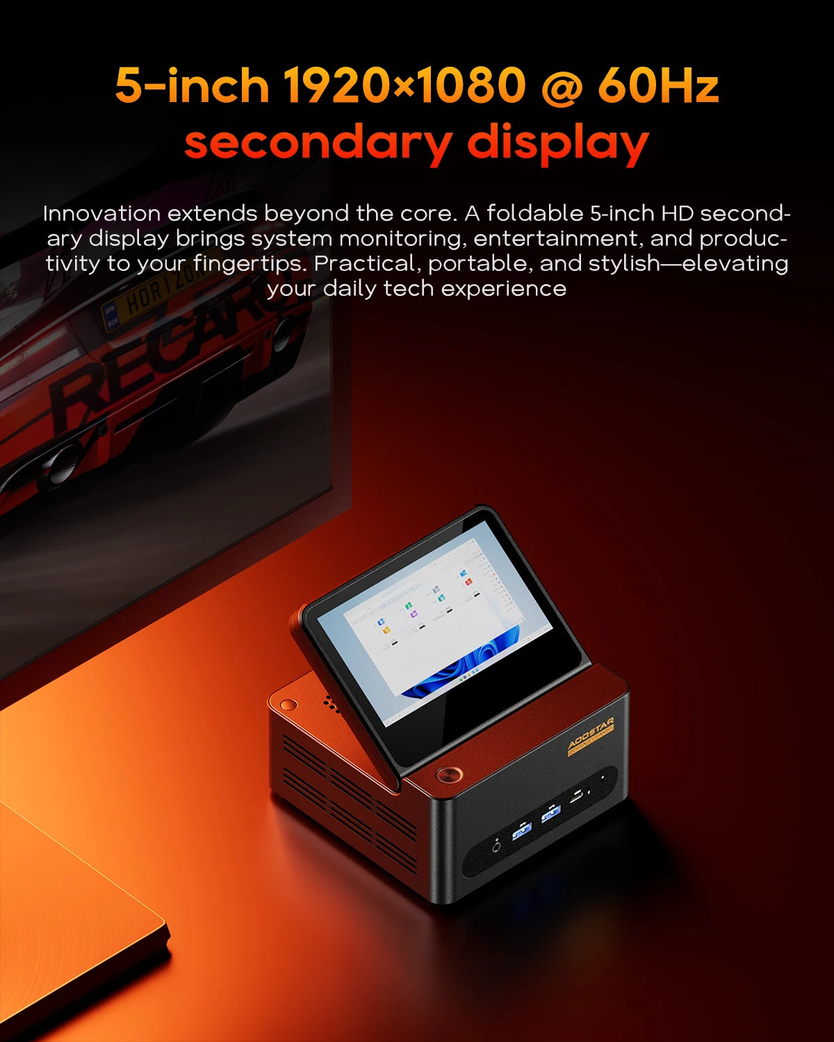 AOOSTAR G-FLIP Mini PC AMD H255, 2x DDR5-5600 , 2x M.2 NVMe , USB4 x2, Oculink, Dual 2.5G LAN, WiFi 7, HDMI2.1/DP1.4