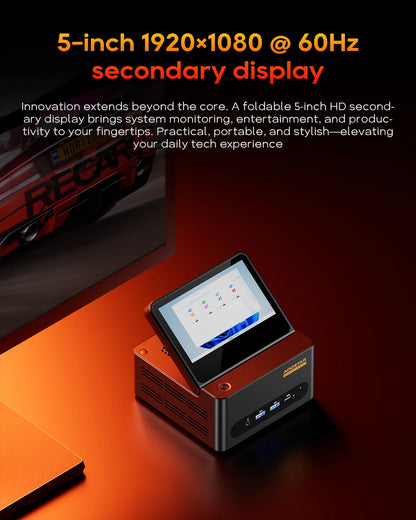 AOOSTAR G-FLIP Mini PC AMD H255, 2x DDR5-5600 , 2x M.2 NVMe , USB4 x2, Oculink, Dual 2.5G LAN, WiFi 7, HDMI2.1/DP1.4