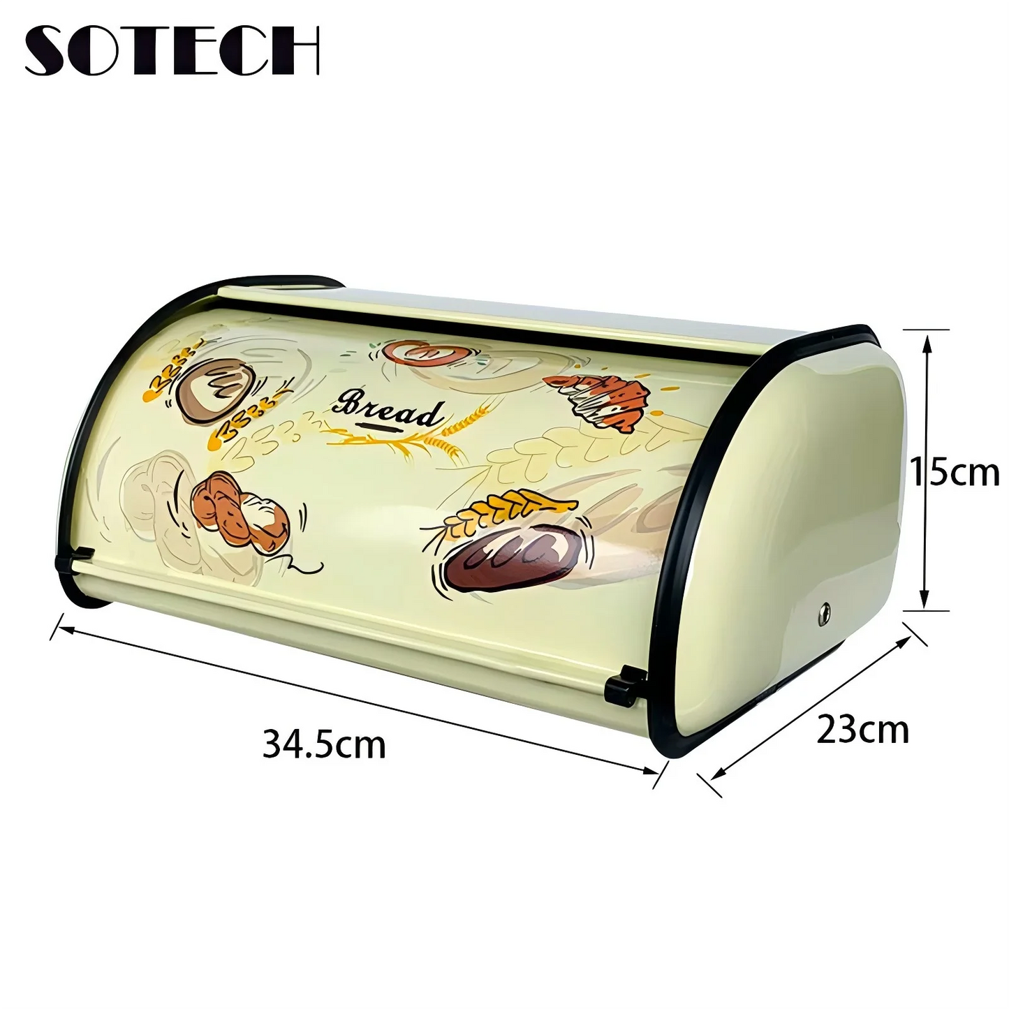 Metal Bread Box Black bread Bin Bread Storage box Food Storage Containers for Kitchen Large household Food Container