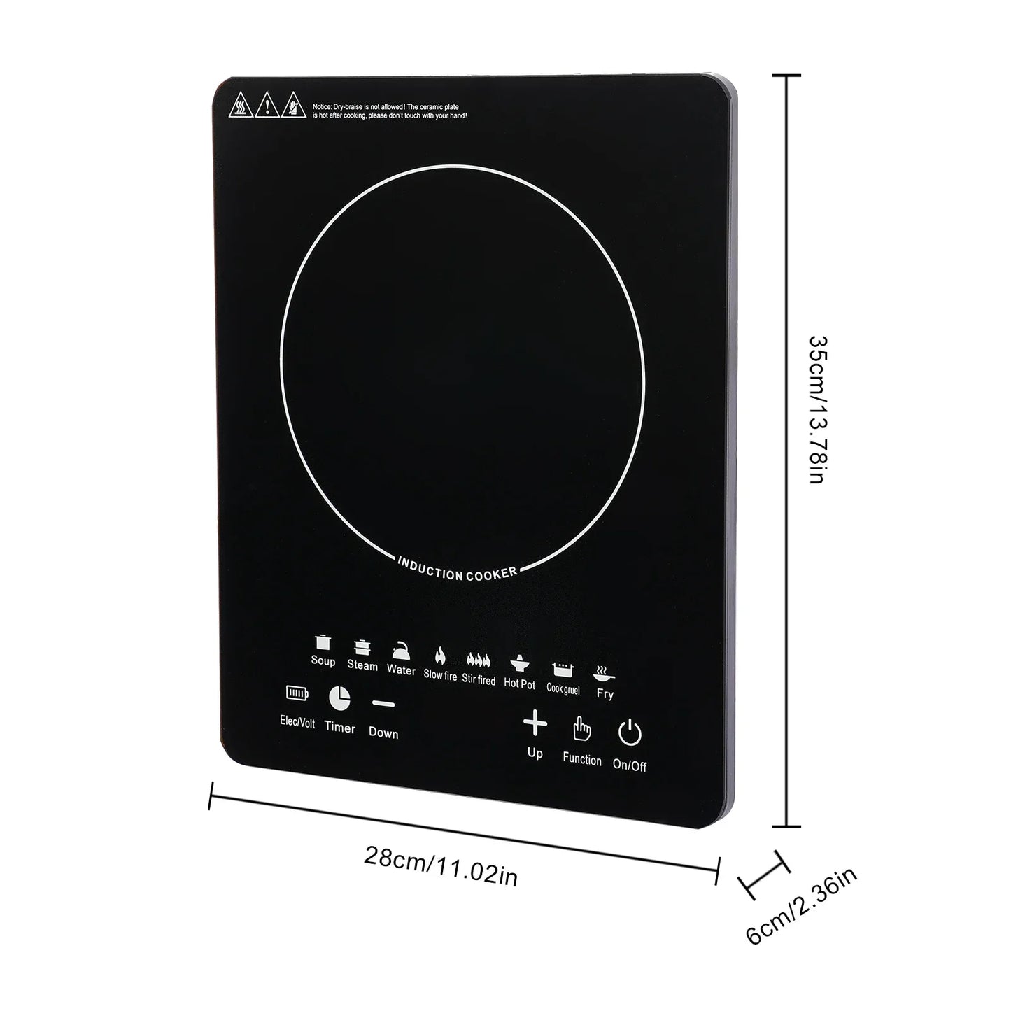 110V Induction Cooktop, 750W Electric Induction Stove W/ Touch Panel, 60-240℃ Temp Adjustable, for Dorm Room, Home Kitchen, RVs