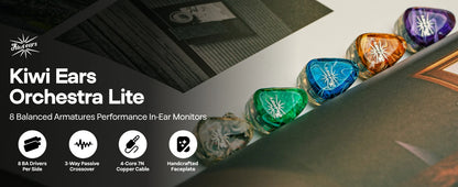 Pre-order Kiwi Ears Orchestra Lite 8BA Performance In-Ear Monitor HiFi Earphone Earbuds with 4-Core 7N Oxygen-free Copper Cable