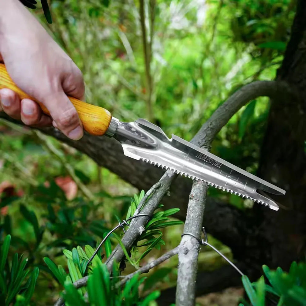 1pc Weed Puller,Garden Crack Weeder,Easily Remover Weed Tool for Yard Hoe Gardening Tools,Stainless Steel,Rake Sharp Tines