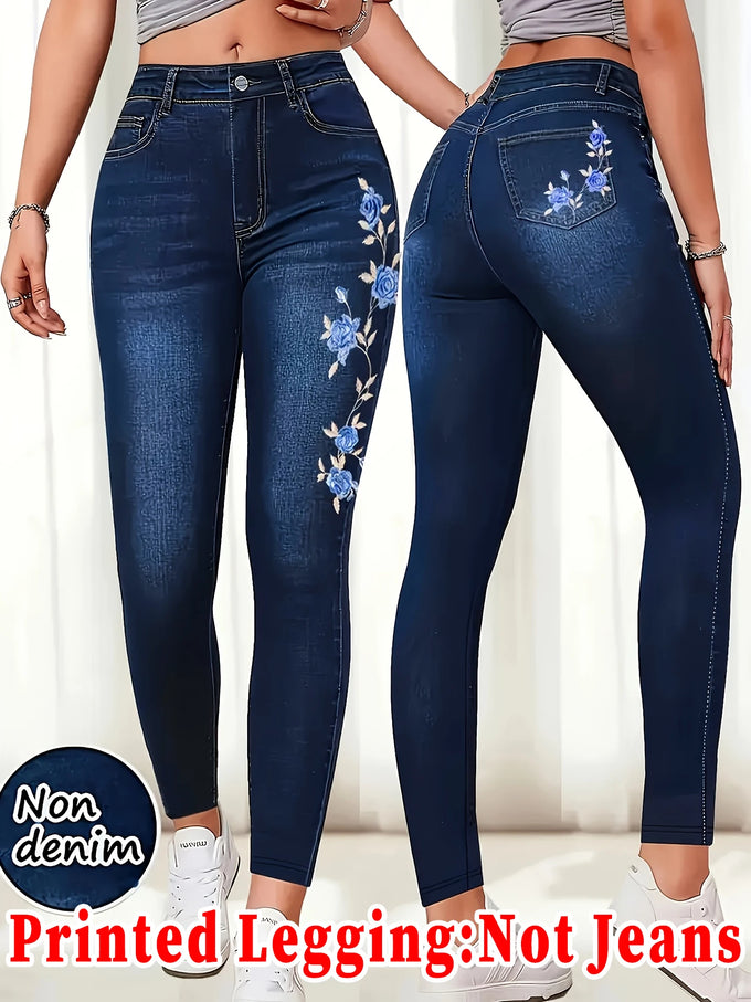 Printed Stretch Skinny Pants