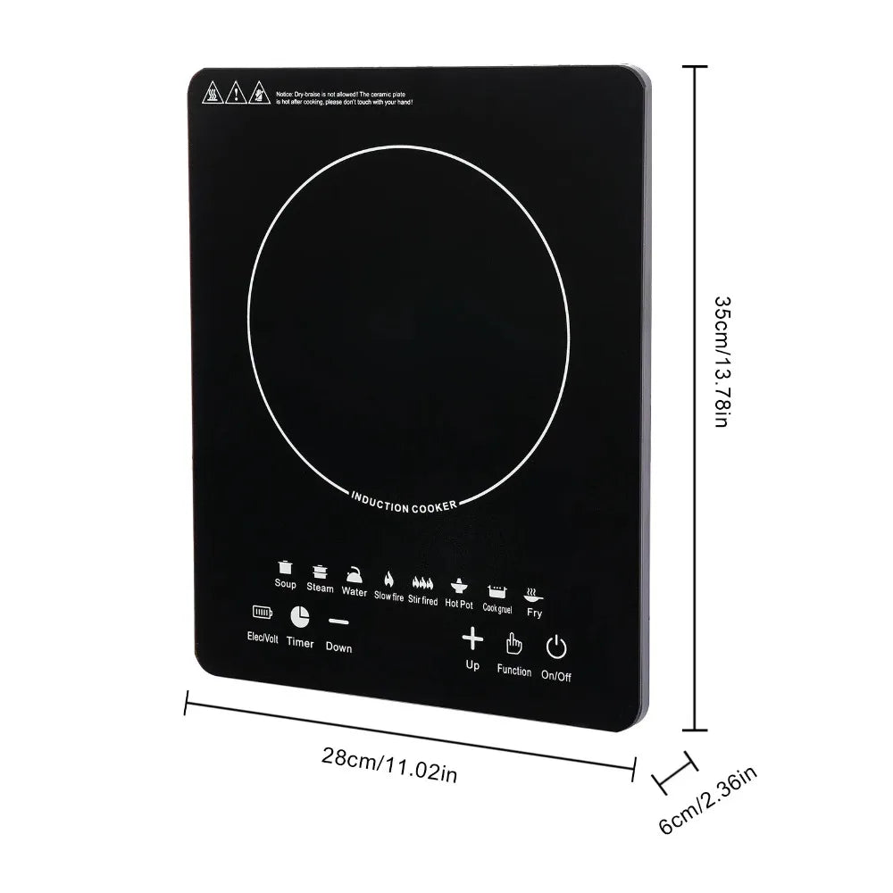 110V Induction Cooktop, 750W Electric Induction Stove W/ Touch Panel, 60-240℃ Temp Adjustable, for Dorm Room, Home Kitchen, RVs
